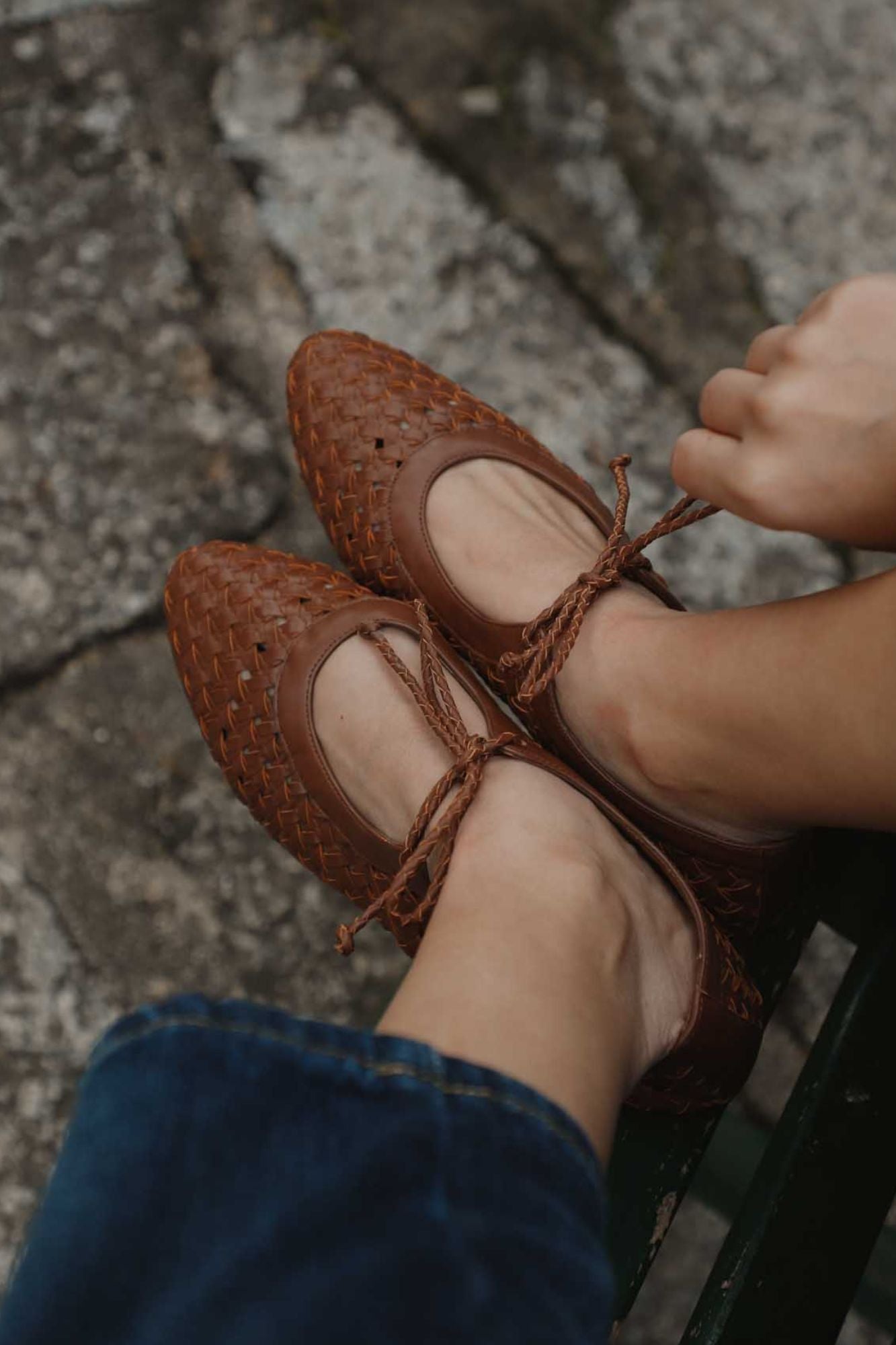 BAILARINA TRENZADA SOFIA CUERO 1CM