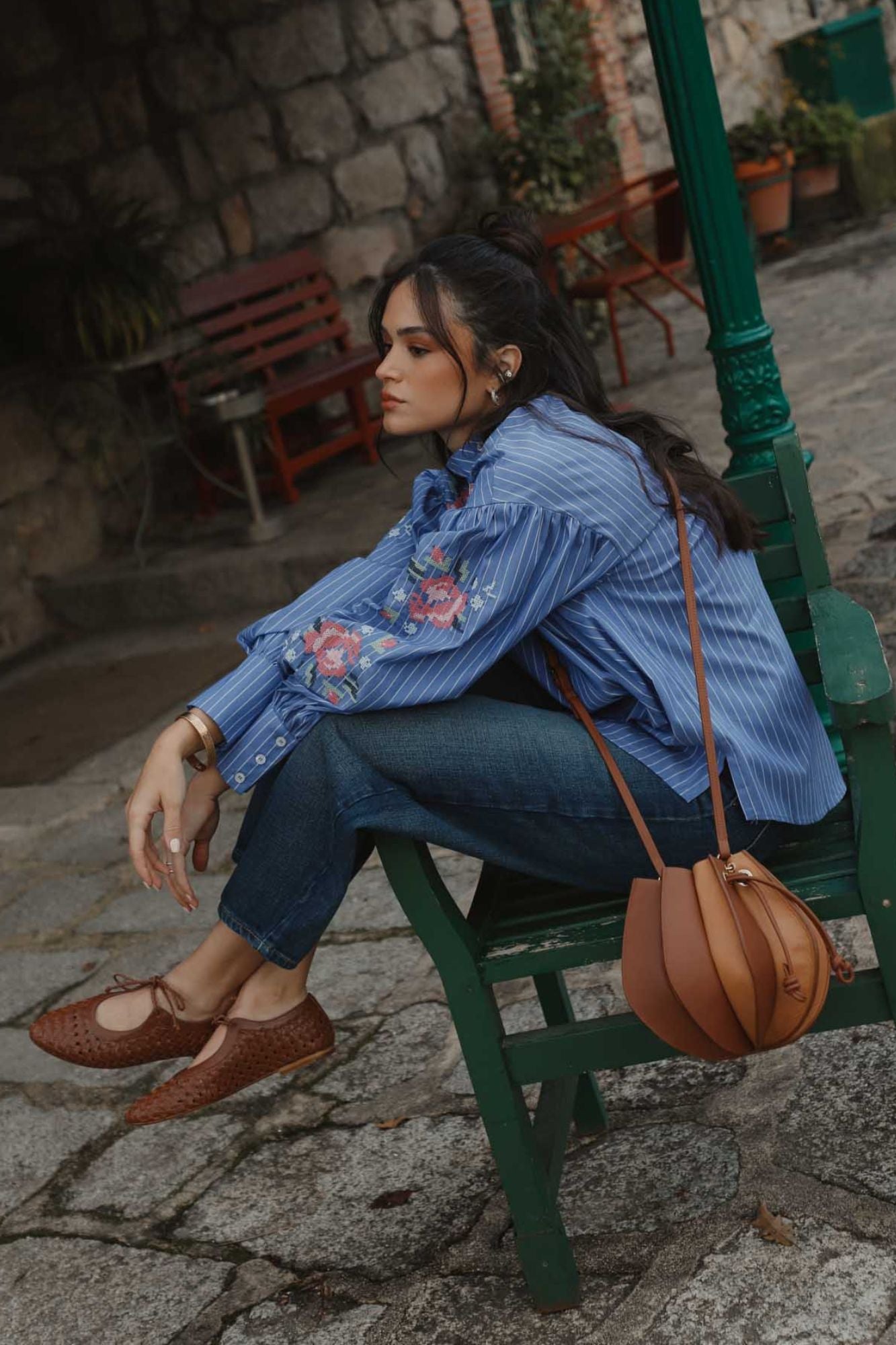 BAILARINA TRENZADA SOFIA CUERO 1CM