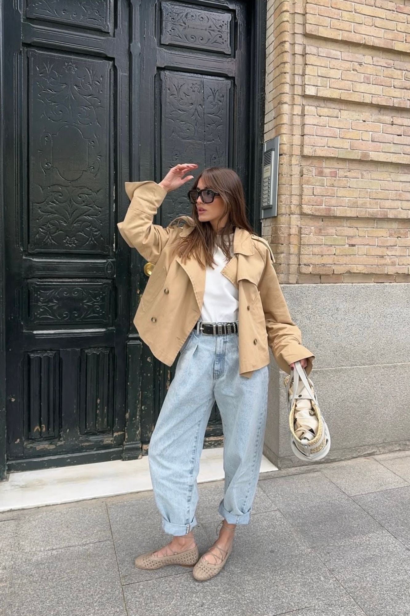 BAILARINA TRENZADA SIENNA TAUPE 1CM