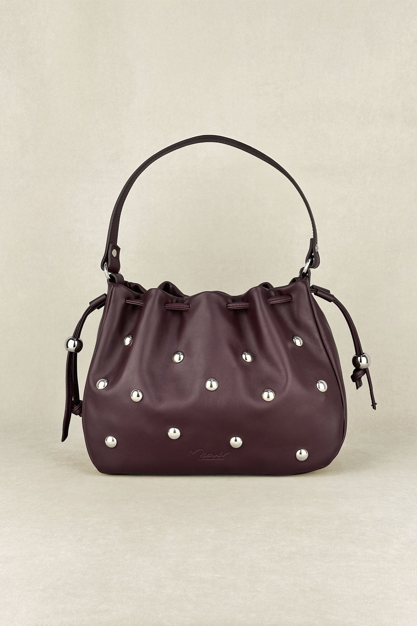BOLSO BOMBONERA TACHAS BURDEOS