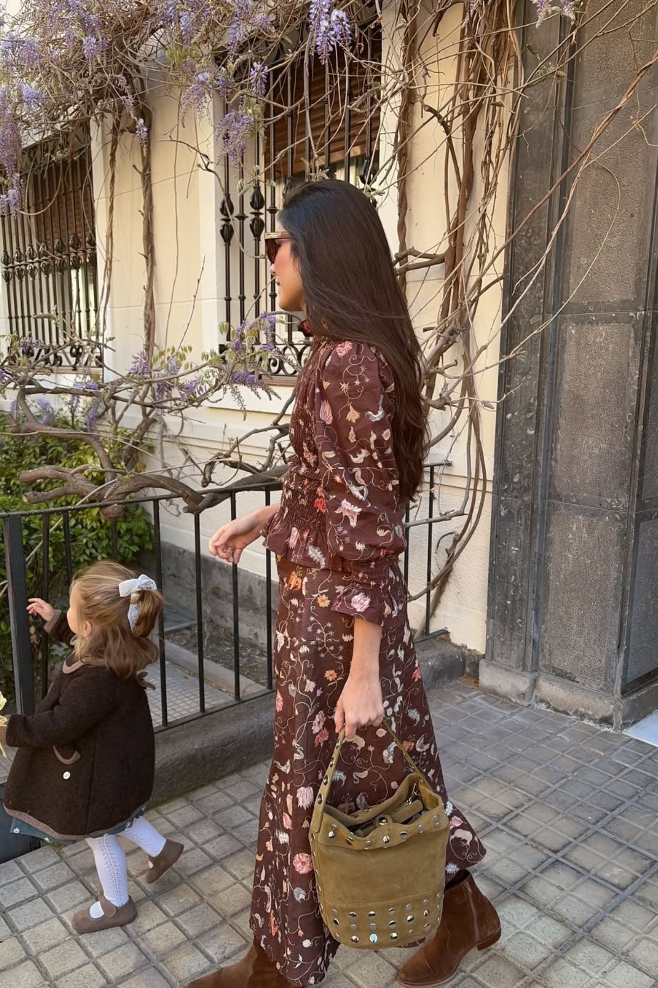 BUCKET BAG MINI STUDS TOASTED SUEDE