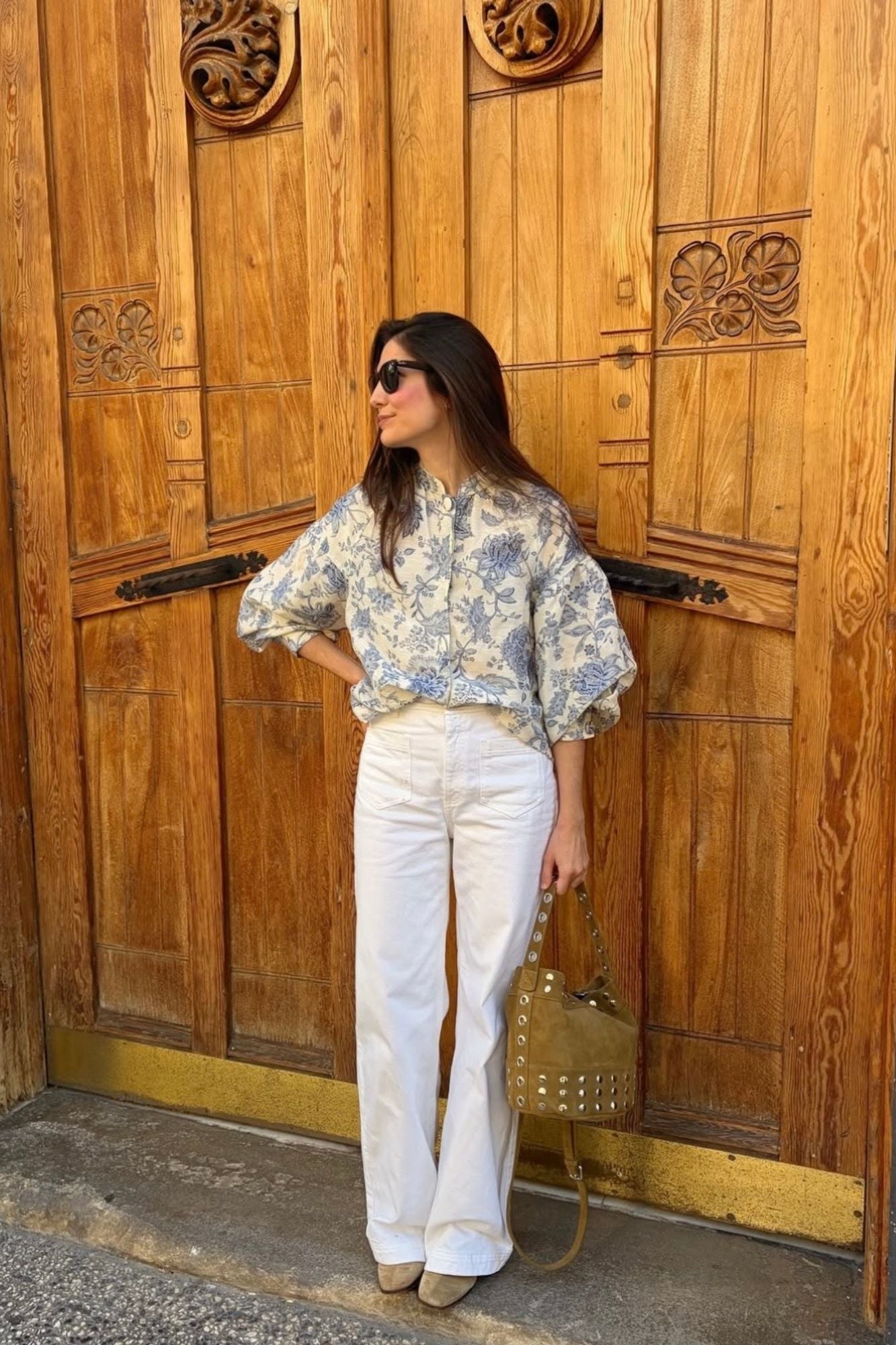 BUCKET BAG MINI STUDS TOASTED SUEDE