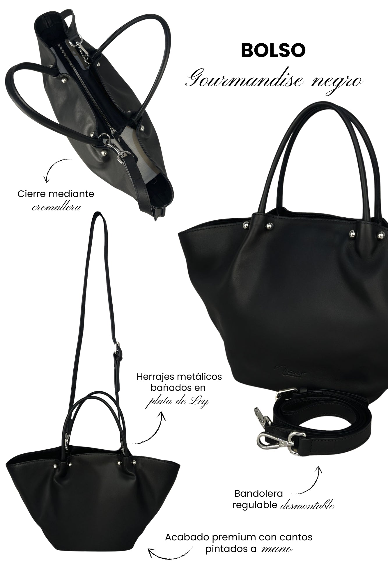 GOURMANDISE BLACK SHOPPER BAG