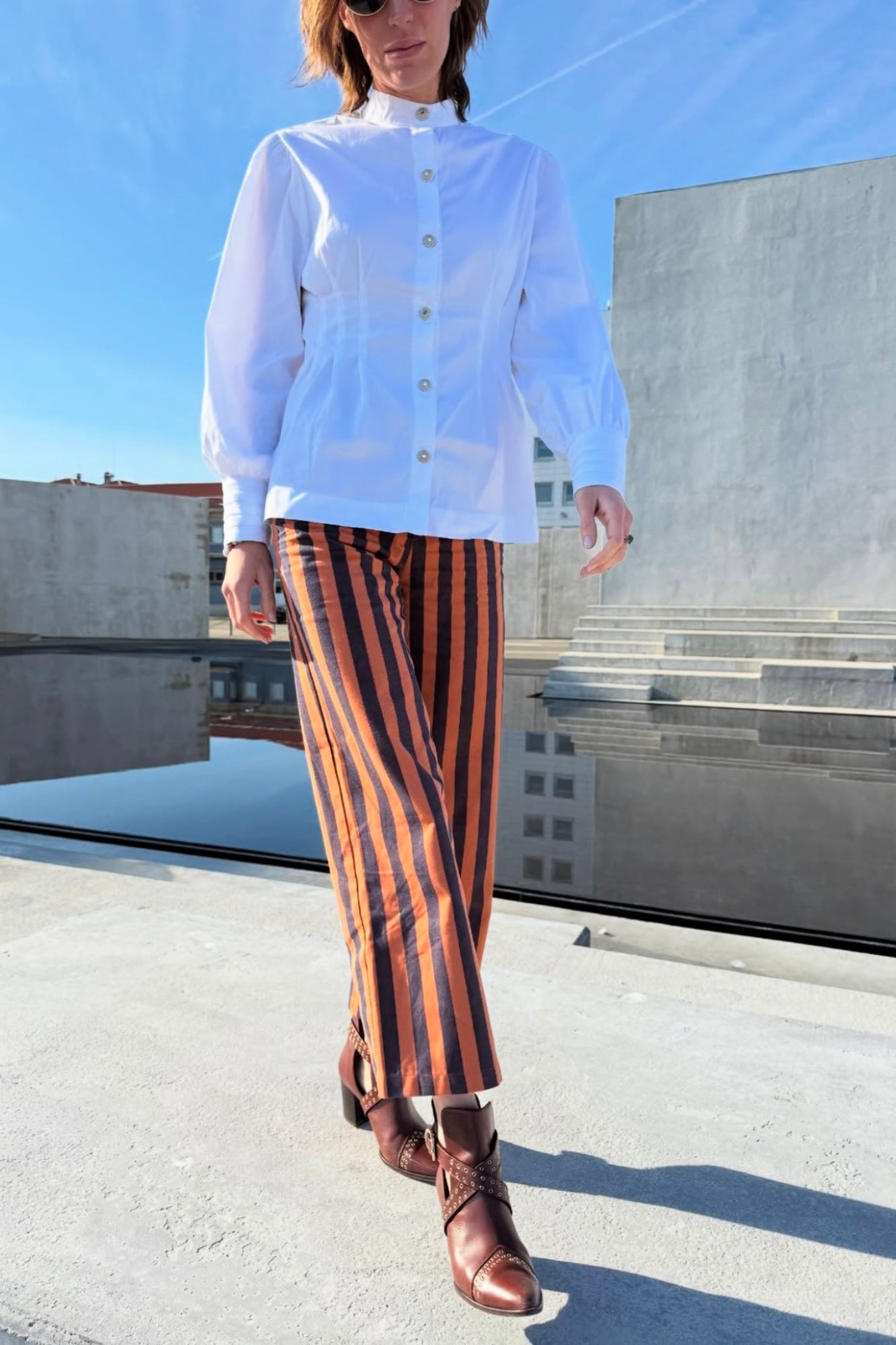 BOWIE MARRON AVEC TALON DE 7 CM