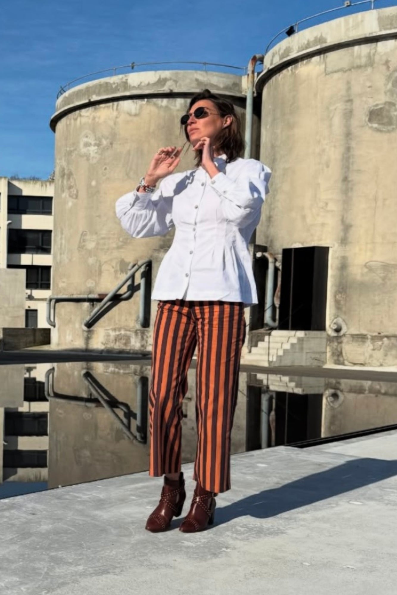 BOWIE MARRON AVEC TALON DE 7 CM