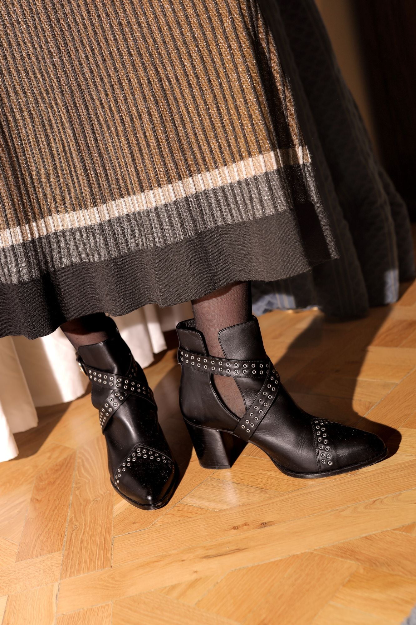 BOWIE BLACK 7CM HEEL