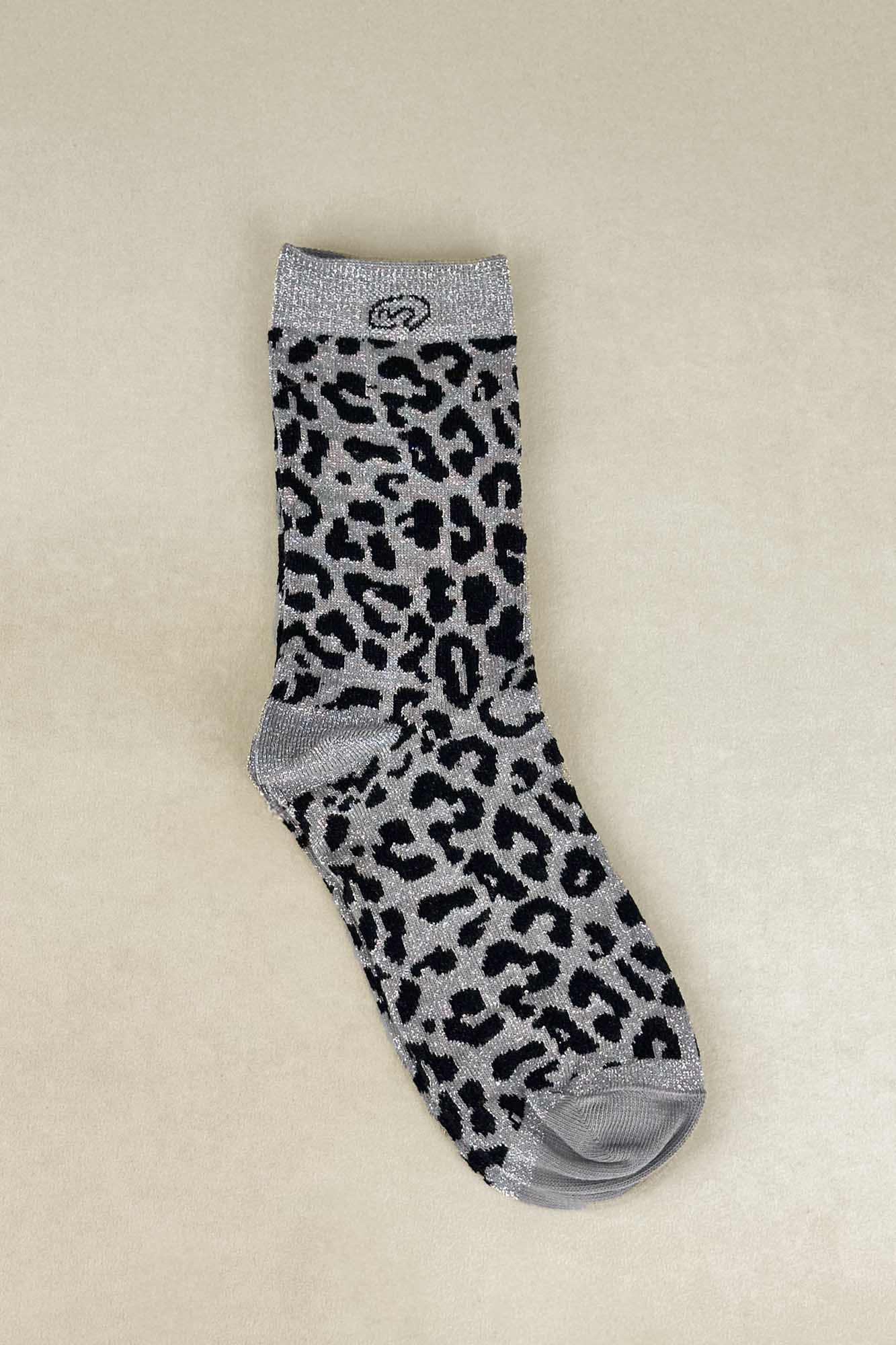 SILVER LEOPARD SOCKS