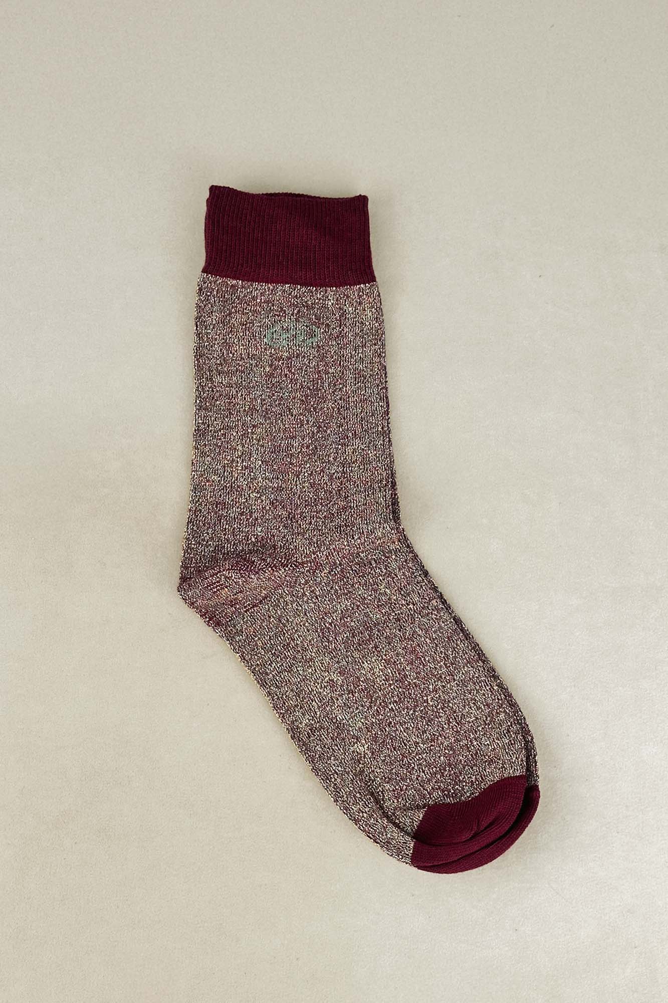 CALCETINES GLITTER BURDEOS