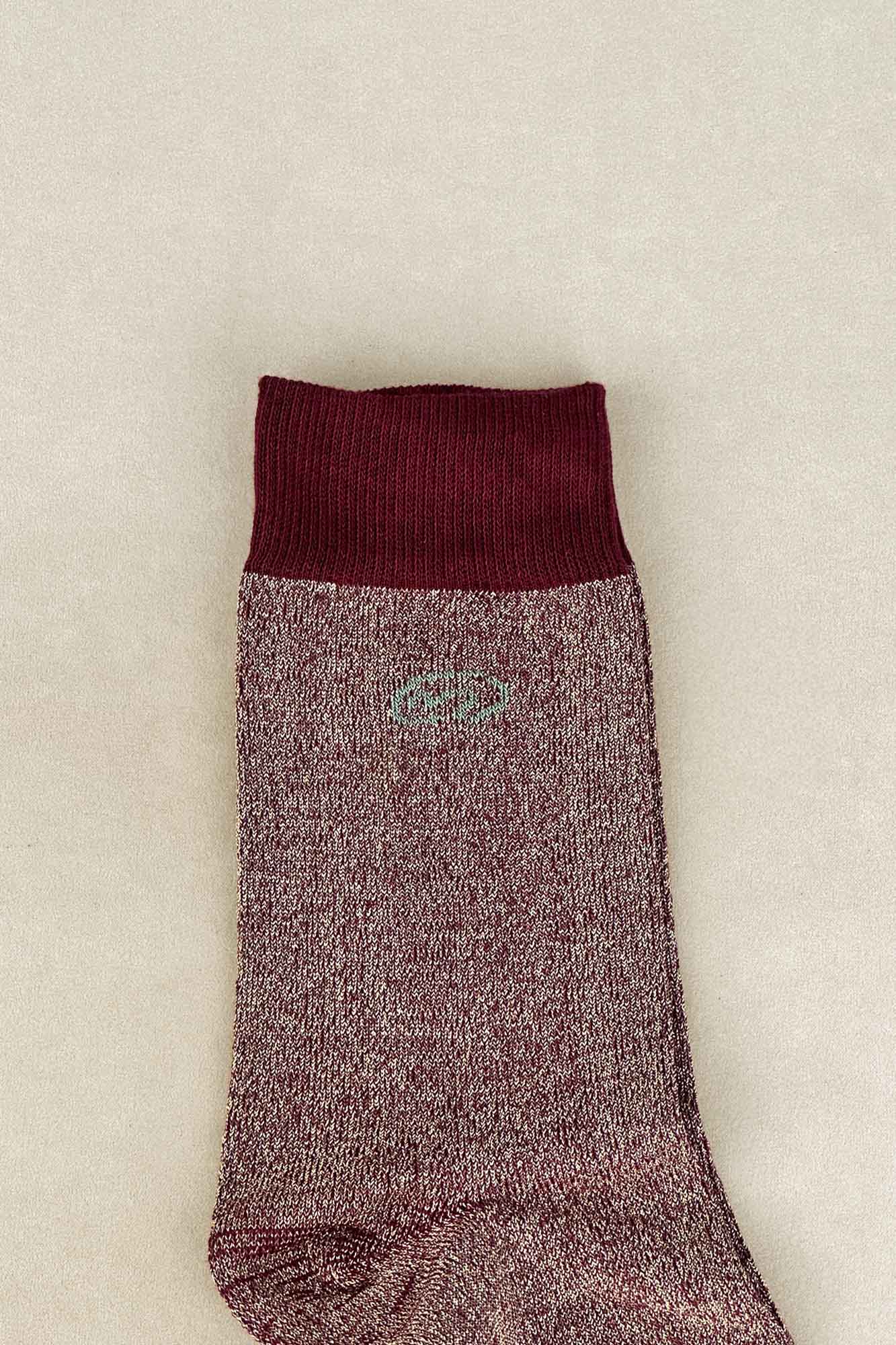 CALCETINES GLITTER BURDEOS