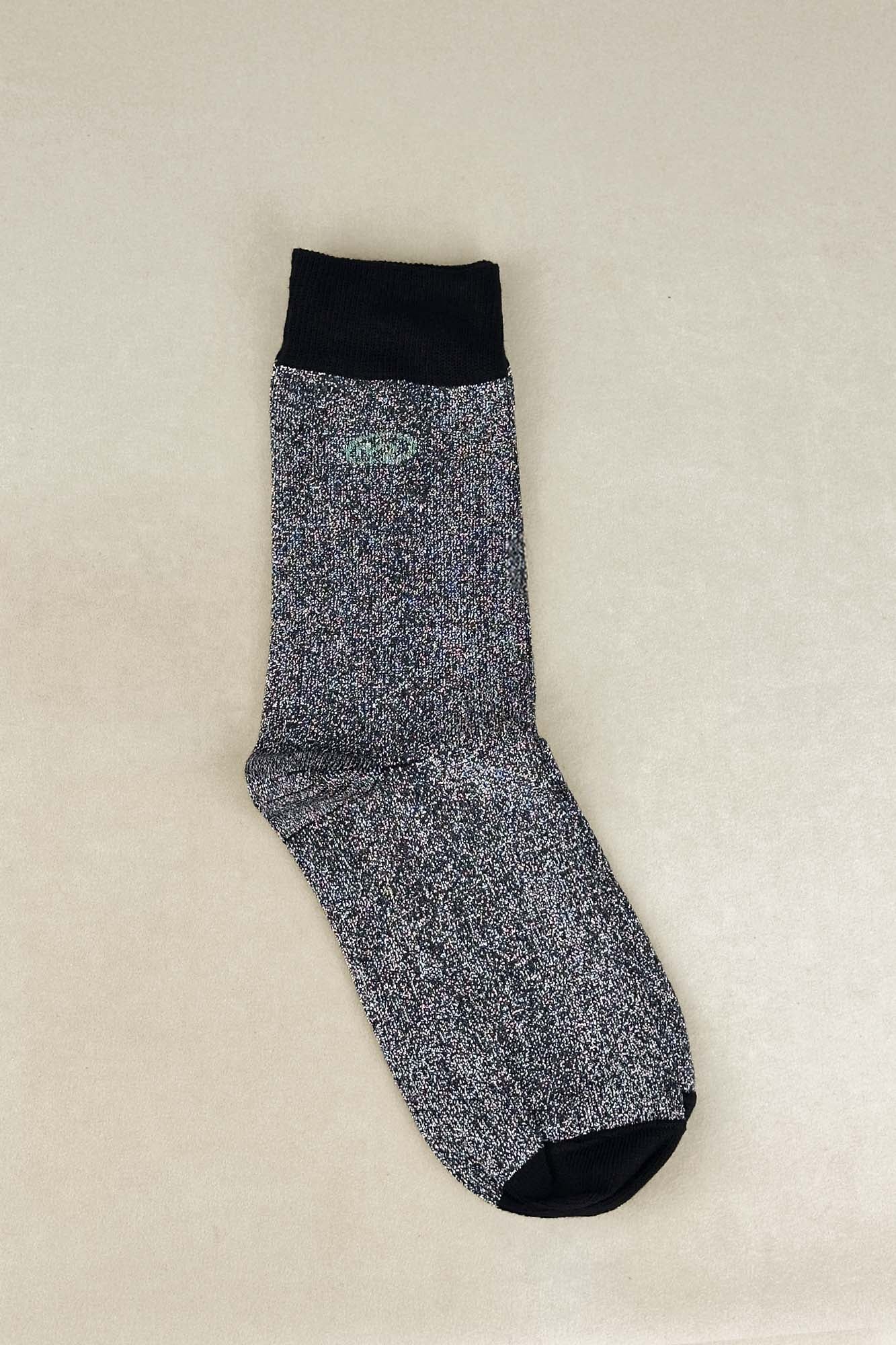 CALCETINES GLITTER NEGRO