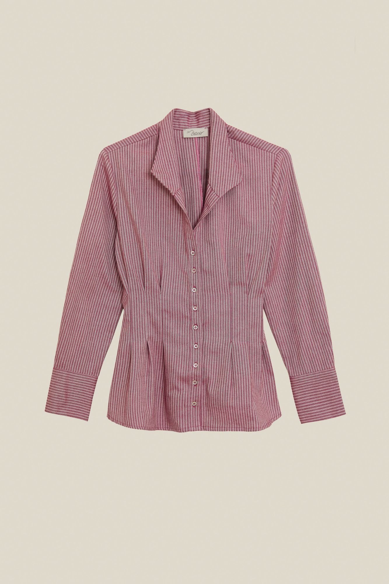 CAMISA PLISADA RAYAS MORA