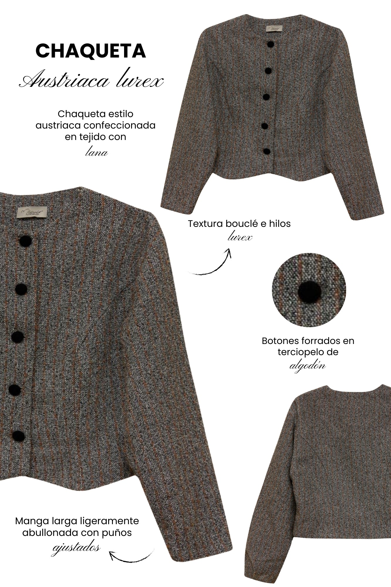 Veste à rayures en lurex autrichienne