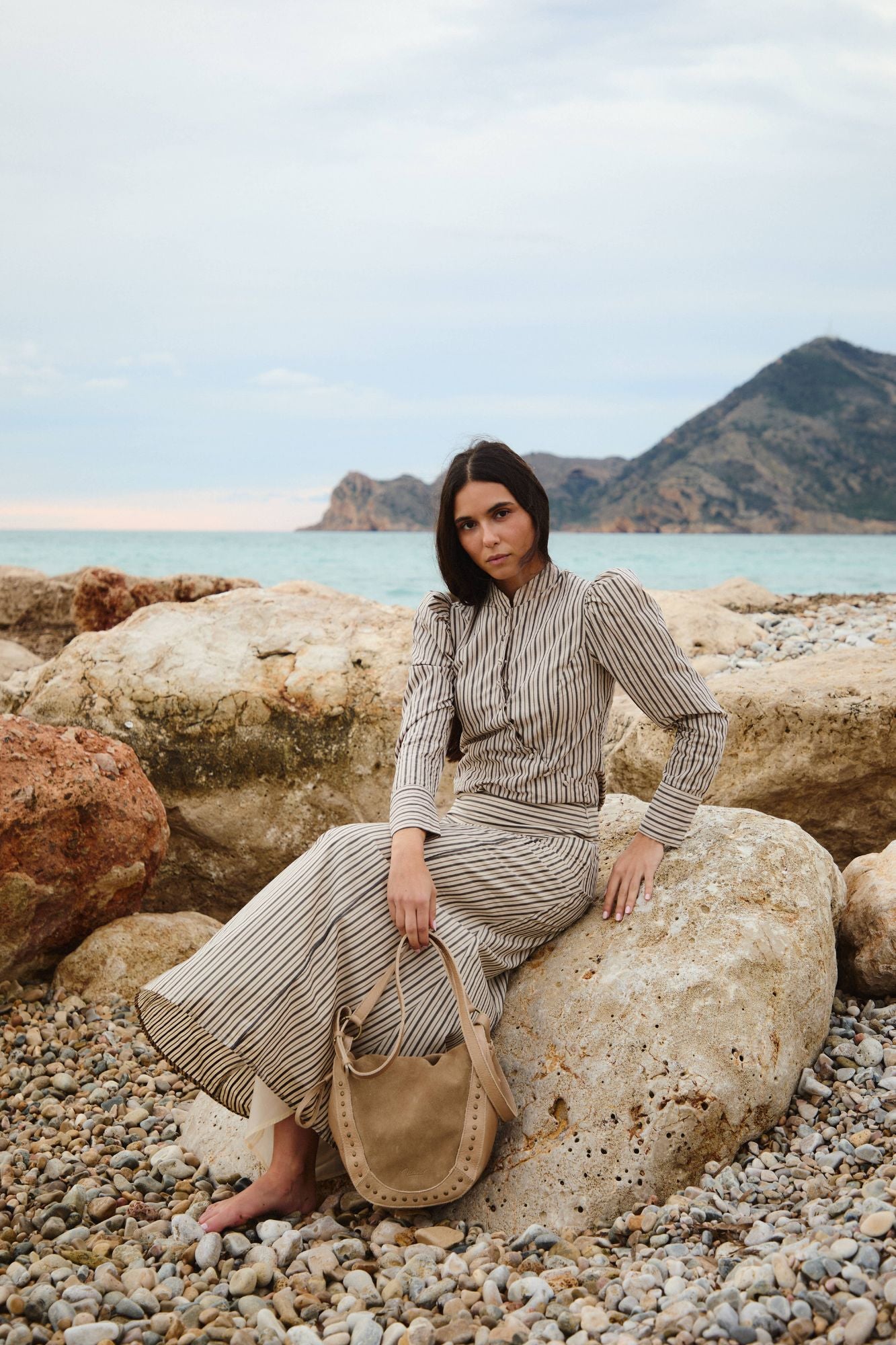 FALDA CANESU RAYAS BEIGE