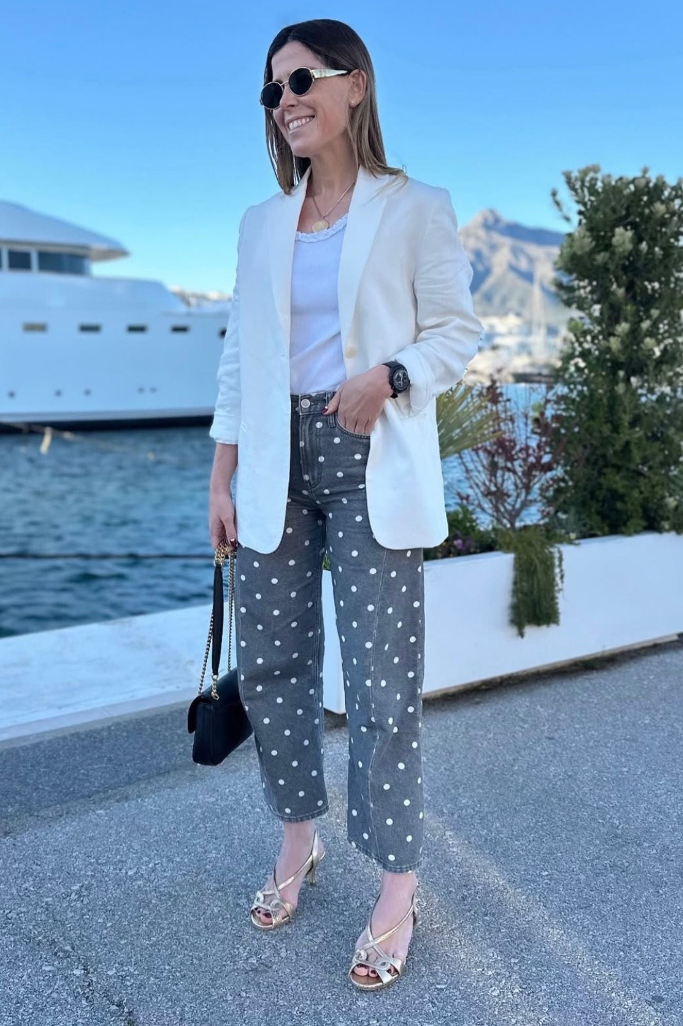 SANDALIA GADEA GRABADO ORO 9CM