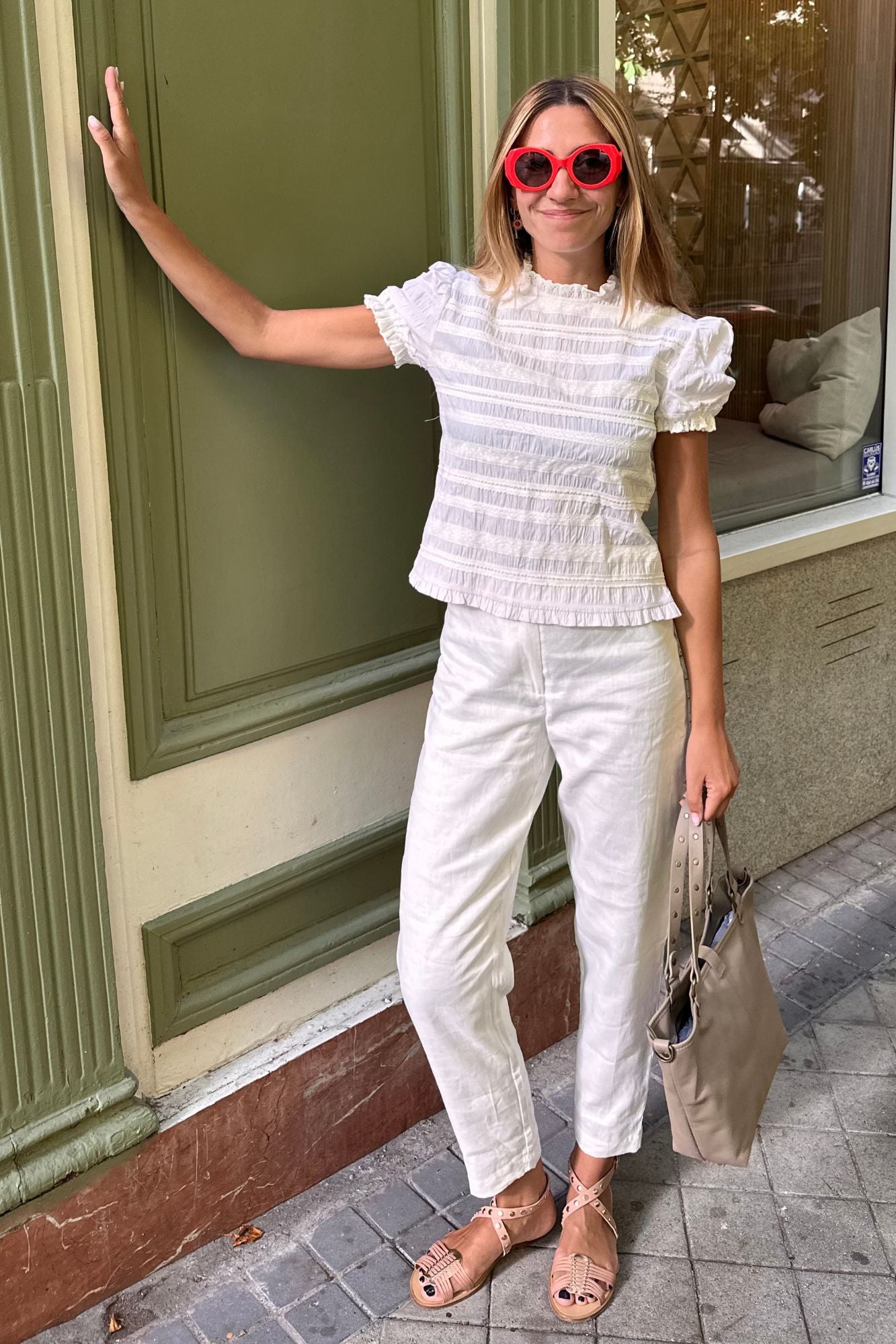 WHITE LINEN TROUSERS