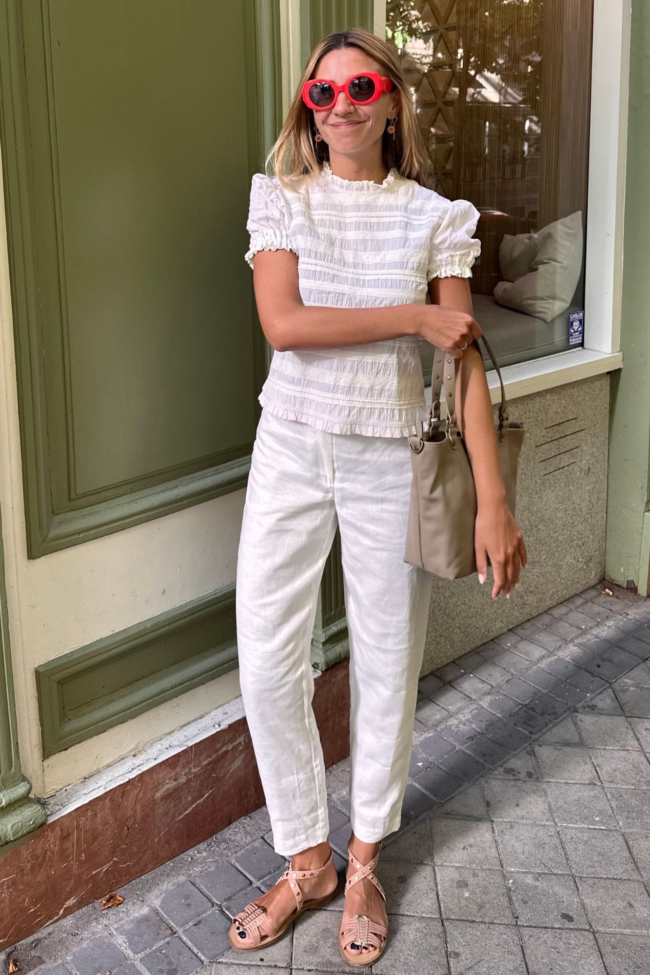 WHITE LINEN TROUSERS