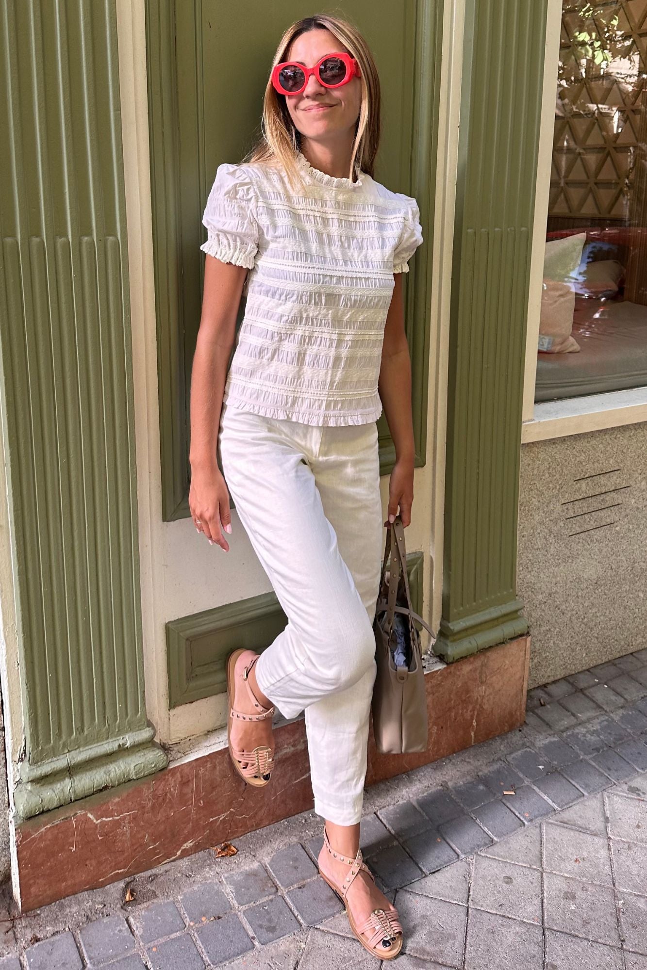 WHITE LINEN TROUSERS