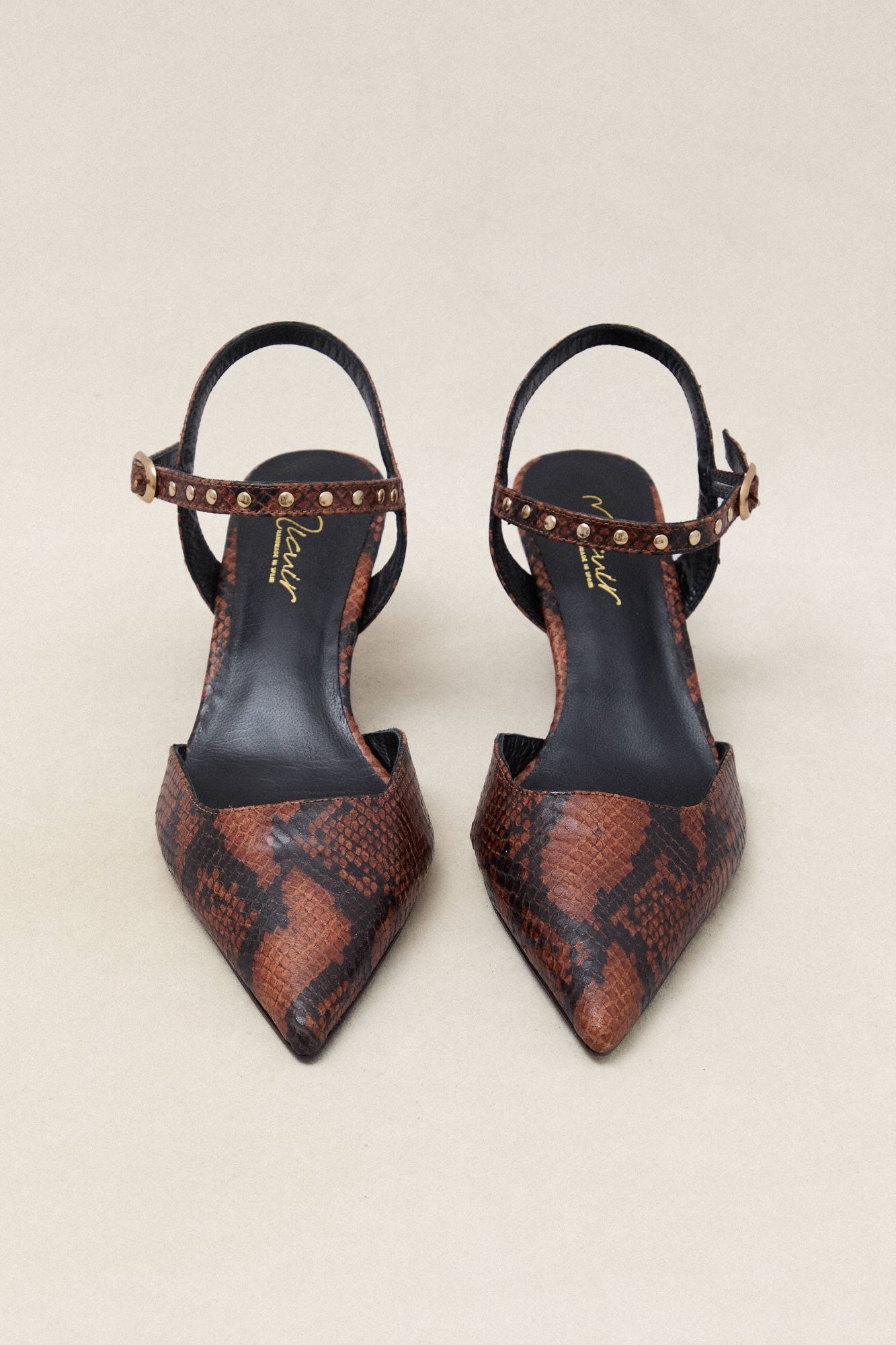 SANDALIA ELISABETH SNAKE MARRON 5CM