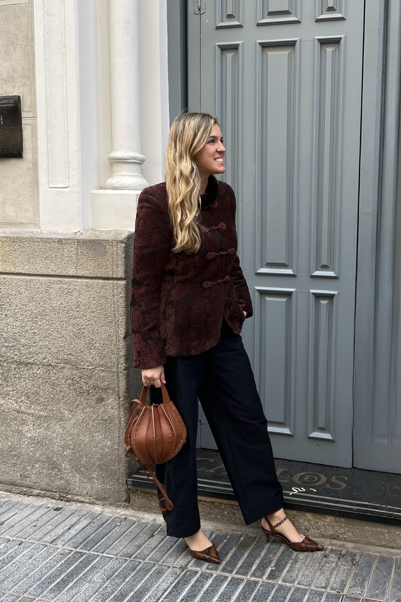 SANDALIA ELISABETH SNAKE MARRON 5CM