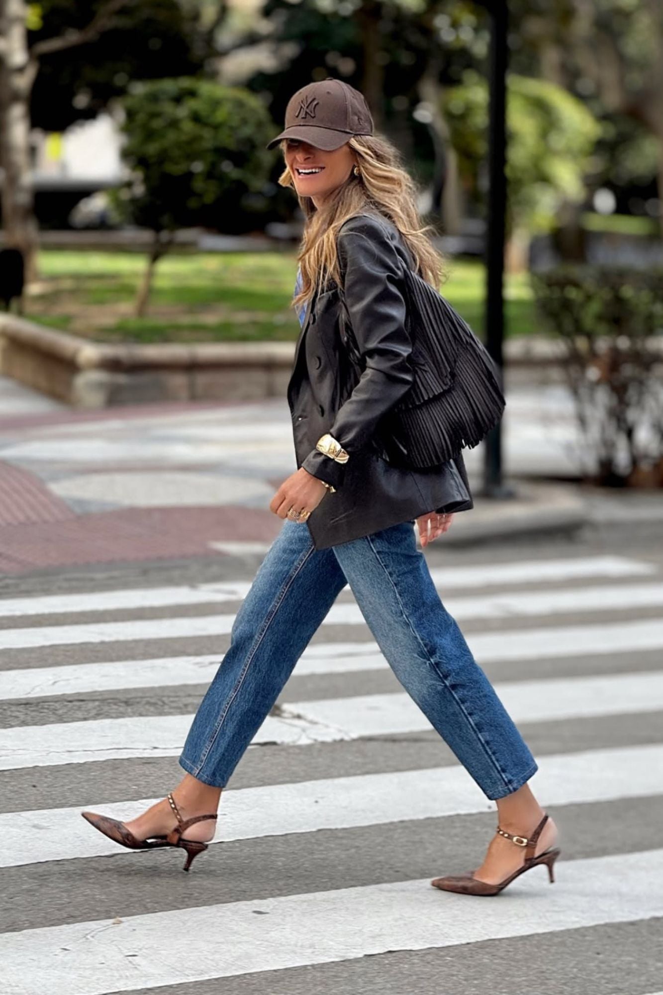 SANDALIA ELISABETH SNAKE MARRON 5CM