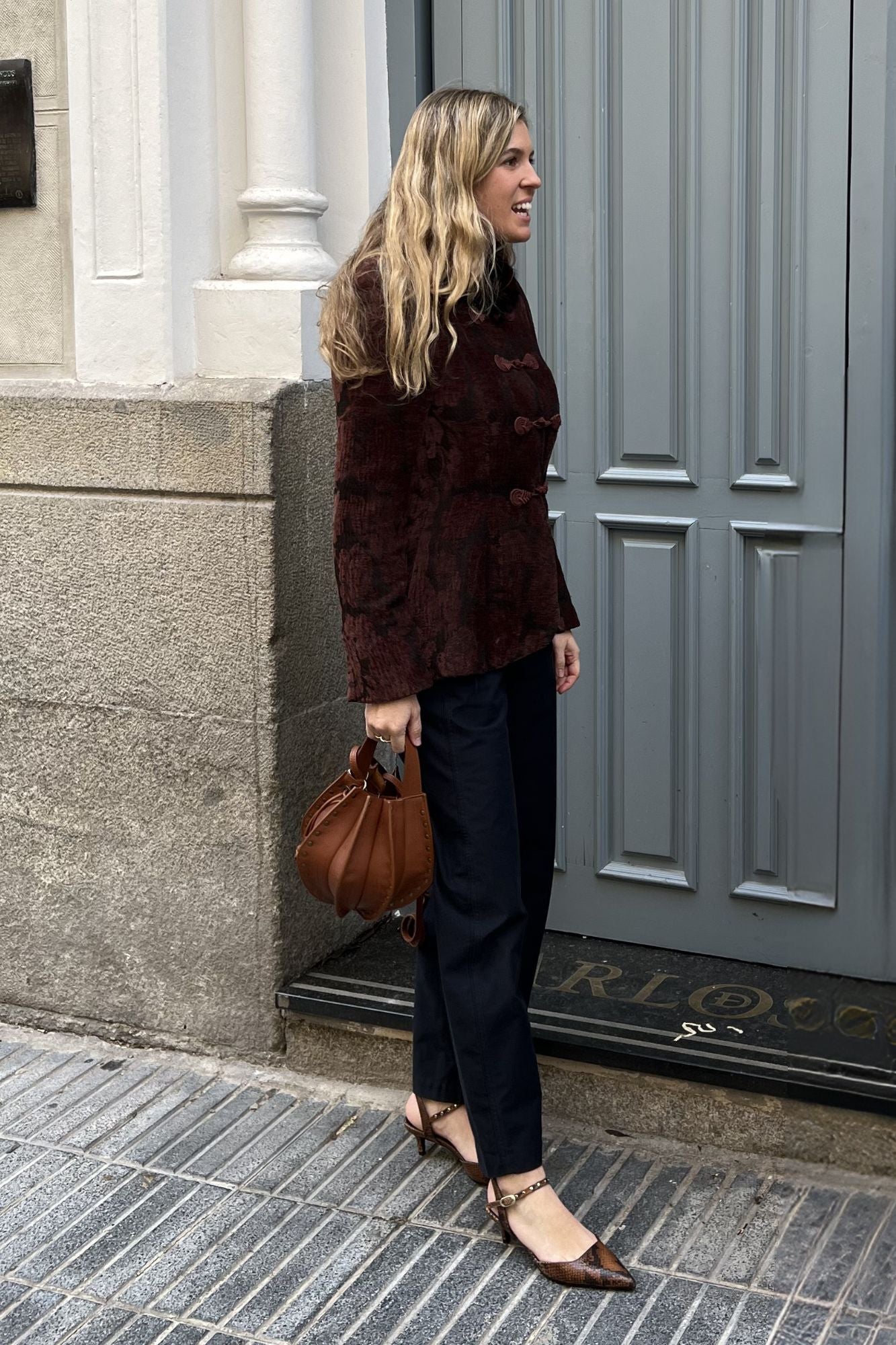 SANDALIA ELISABETH SNAKE MARRON 5CM