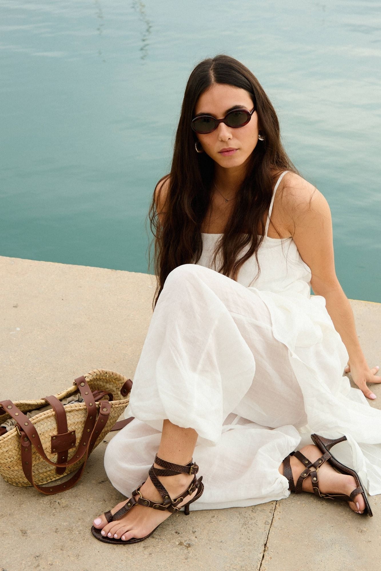 SANDALIA ESCLAVAS KITTEN SNAKE CHOCOLATE 7CM