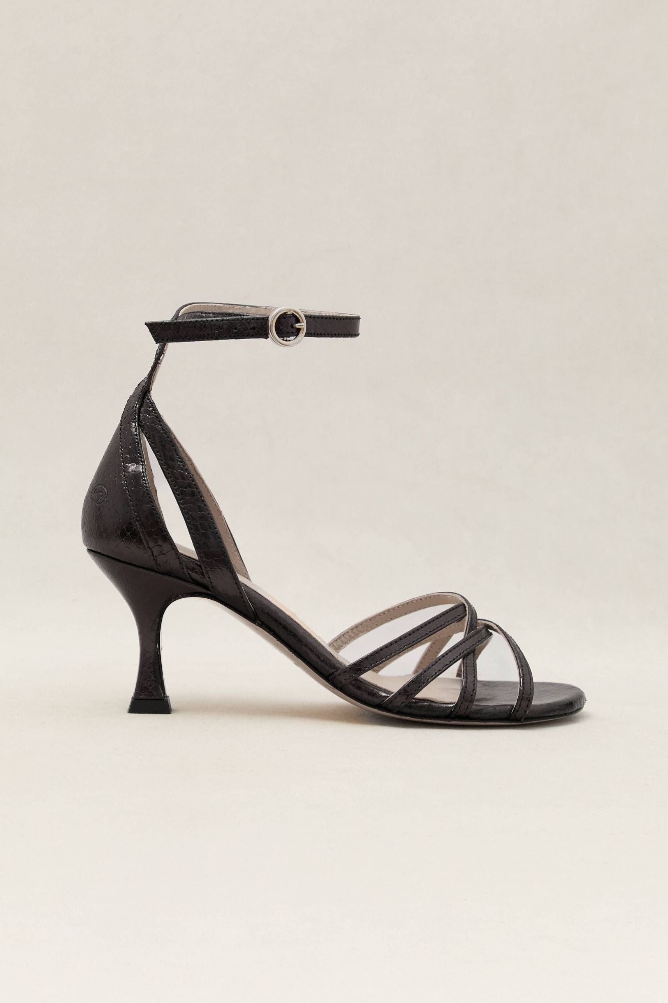 SANDALIA INVITADA ANNE PLOMO 7.5CM