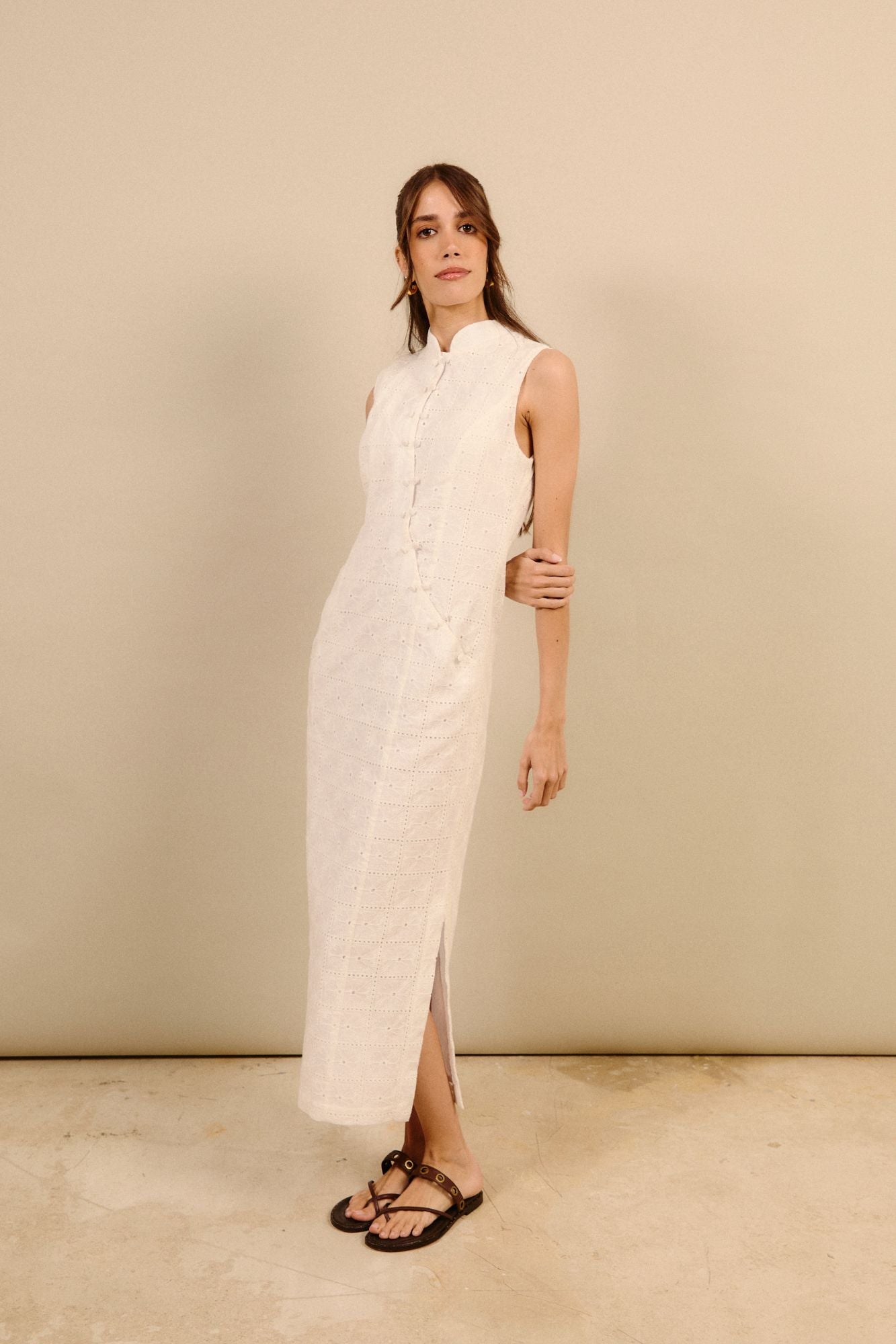 VESTIDO BOTONES CRUZADO BLANCO