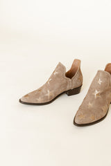 STAR BOOTS BEIGE Y ORO PLATINO 4CM