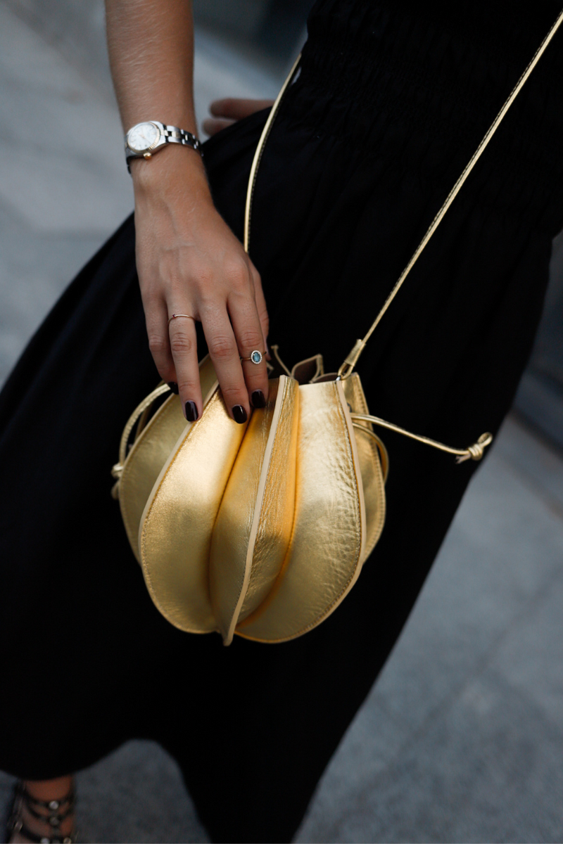 Bolso Pequeño Bolso Dorado Piel BOLSO MINI CITY PIEL METALIZADO