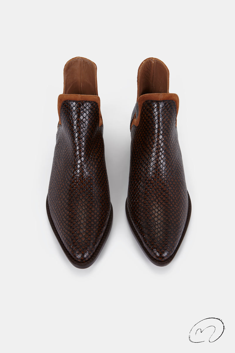 FRIDA BOOTS GRABADO CUERO  4CM