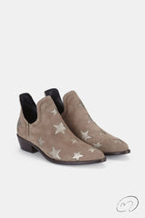 STAR BOOTS BEIGE Y ORO PLATINO 4CM