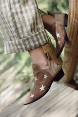 STAR BOOTS BEIGE Y ORO PLATINO 4CM